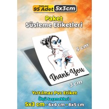 Sb Store Moda Kozmetik Ambalaj Hediye Paket Süsleme Etiketi  Model 84 - 95 Adet 5cm