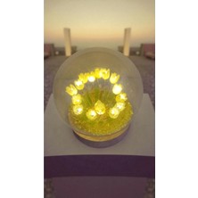 Famemus Accessory Ahsap Lale Bahçesi LED Işıklı Çok Şık Hediyelik Ürün Boyut 10 cm