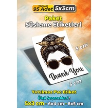 Sb Store Moda Kozmetik Ambalaj Hediye Paket Süsleme Etiketi  Model 89 - 95 Adet 5cm