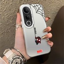 HONTINGA Vivo V50 Lite ile Uyumlu Kılıfı Silikon Kenar Sert Arka Düşüme Önleyici Basitlik Anti Düşme Kamera Korumali Spider Man Desen Telefon Kılıfı Kadın ve Erkek Için Uygundur K1-0835
