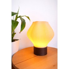 Wooden Touch Vela Dekoratif Masa Lambası Ceviz Taban