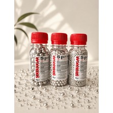 Melt Pastry Kitchen Pasta Süsleme Şekeri Arjantin 3lü Set(2mm,4mm,8mm) Gümüş 45X3 Gr. Sprinkles