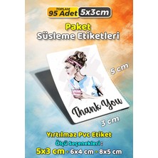 Sb Store Moda Kozmetik Ambalaj Hediye Paket Süsleme Etiketi  Model 80 - 95 Adet 5cm