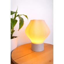 Wooden Touch Vela Dekoratif Masa Lambası Meşe Taban