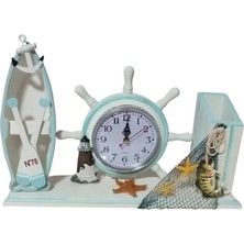 Famemus Accessory Yelken Marin Dekor Saat Biblo Hediyelik Ürün Boyut: 36CM