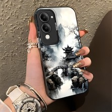 HONTINGA Vivo Y04 ile Uyumlu Kılıfı Silikon Kenar Sert Arka Düşüme Önleyici Basitlik Anti Düşme Kamera Korumali Manzara Desen Telefon Kılıfı Kadın ve Erkek Için Uygundur K1-0834