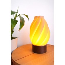 Wooden Touch Flamea Dekoratif Masa Lambası Ceviz Taban