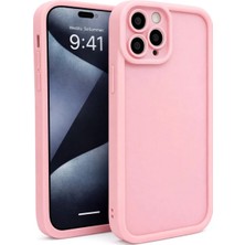 Fenza iPhone 11 Pro Max Uyumlu Kamera Çıkıntılı Pembe Renkli Mat Silikon Telefon Kılıfı