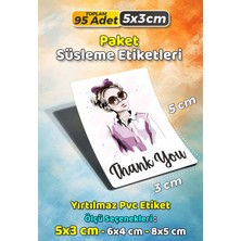 Sb Store Moda Kozmetik Ambalaj Hediye Paket Süsleme Etiketi  Model 81 - 95 Adet 5cm