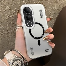 HONTINGA Vivo V50 Lite ile Uyumlu Kılıfı Silikon Kenar Sert Arka Düşüme Önleyici Basitlik Anti Düşme Kamera Korumali Yaratıcı Desen Telefon Kılıfı Kadın ve Erkek Için Uygundur K1-0841