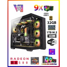 Gamepage X10 Ryzen 5 5500 32GB Ram 1tb M.2 SSD RX580 8gb Sıvı Soğutmalı Premium Oyuncu Bilgisayar