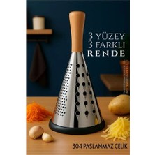 Tios Shop Krm El Rendesi - Konik Tip Ergonomik 3 Taraflı Profesyonel 304 Paslanmaz Çelik 722920 Krm