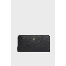 Tommy Hilfiger Kabartma Logolu Fermuarlı Cüzdan Bayan Cüzdan AW0AW18482 Bds