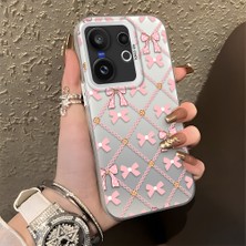 HONTINGA Vivo X200 Fe ile Uyumlu Kılıfı Silikon Kenar Sert Arka Düşüme Önleyici Basitlik Anti Düşme Kamera Korumali Fiyonk Desen Telefon Kılıfı Kadın ve Erkek Için Uygundur K1-0842