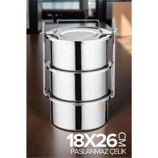 Tios Shop Krm Xl 18X26 cm Sefer Tası Paslanmaz Çelik Yemek Kabı 719640 Krm