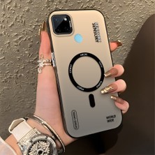 HONTINGA Realme C21Y ile Uyumlu Kılıfı Silikon Kenar Sert Arka Düşüme Önleyici Basitlik Anti Düşme Kamera Korumali Yaratıcı Desen Telefon Kılıfı Kadın ve Erkek Için Uygundur K1-0841