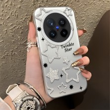 HONTINGA Vivo X200 Pro ile Uyumlu Kılıfı Silikon Kenar Sert Arka Düşüme Önleyici Basitlik Anti Düşme Kamera Korumali Yıldız Desen Telefon Kılıfı Kadın ve Erkek Için Uygundur K1-0840