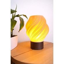 Wooden Touch Amber Dekoratif Masa Lambası Ceviz Taban