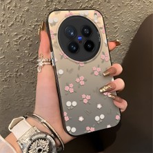 HONTINGA Vivo X200 Pro ile Uyumlu Kılıfı Silikon Kenar Sert Arka Düşüme Önleyici Basitlik Anti Düşme Kamera Korumali Çiçek Desen Telefon Kılıfı Kadın ve Erkek Için Uygundur K1-0833