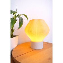 Wooden Touch Vela Dekoratif Masa Lambası Taş Taban