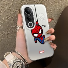 HONTINGA Vivo V50 Lite ile Uyumlu Kılıfı Silikon Kenar Sert Arka Düşüme Önleyici Basitlik Anti Düşme Kamera Korumali Spider Desen Telefon Kılıfı Kadın ve Erkek Için Uygundur K1-0839