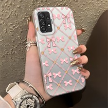 HONTINGA Samsung Galaxy A52S 5g ile Uyumlu Kılıfı Silikon Kenar Sert Arka Düşüme Önleyici Basitlik Anti Düşme Kamera Korumali Fiyonk Desen Telefon Kılıfı Kadın ve Erkek Için Uygundur K1-0842