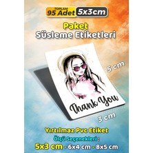 Sb Store Moda Kozmetik Ambalaj Hediye Paket Süsleme Etiketi  Model 82 - 95 Adet 5cm