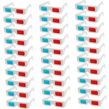Operitacx 30'lu Paket Kırmızı Mavi Anaglyph Lensli Tek Kullanımlık Kağıt 3D Gözlük Sinema Seyahati ve 3D Oyunlar Için Orta Boy Hafif ve Rahat Yetişkinler Için Uygun