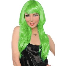 Practika Uzun Peruk Saç - Yeşil