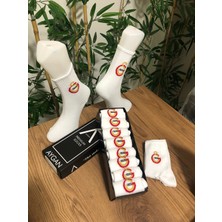 Aygan Store 8 Çift Unisex Renkli Desenli Soket Çorap Desenli Beyaz Kolej Çoraplar 8 Adet