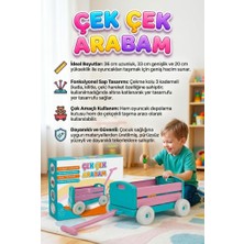 Farbu Oyuncak Çek Çek Arabam 4 Tekerli Katlanabilir Taşıma ve Depolama Amaçlı Kullanılabilir Oyuncak Pembe Araba