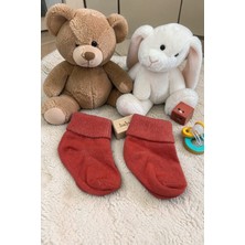 Amelio Kids Amélio Kids Mercan Kırmızı Organik Pamuk Katlamalı Unisex Yenidoğan Soket Çorap