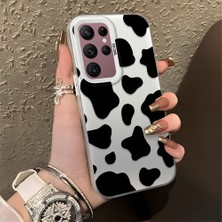 HONTINGA Samsung Galaxy S22 Ultra ile Uyumlu Kılıfı Silikon Kenar Sert Arka Düşüme Önleyici Basitlik Anti Düşme Kamera Korumali Inek Desen Telefon Kılıfı Kadın ve Erkek Için Uygundur K1-1085
