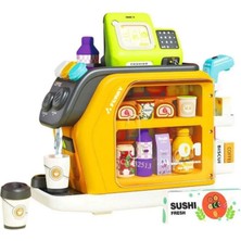 Multi Function Play House Cashier Coffee Sesli Su Hazneli Barkod Okuyan Kasa