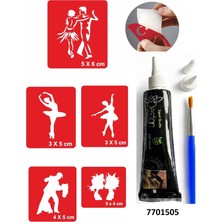 Airbrush Tattoo Hint Kınası ve Şablonla Geçici Dövme Yapma Seti Set 8