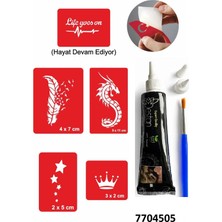 Airbrush Tattoo Hint Kınası ve Şablonla Geçici Dövme Yapma Seti Set 23