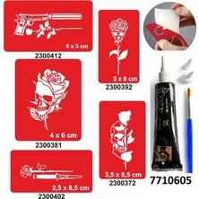 Airbrush Tattoo Hint Kınası ve Şablonla Geçici Dövme Yapma Seti Set 46