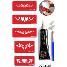 Airbrush Tattoo Hint Kınası ve Şablonla Geçici Dövme Yapma Seti Set 20