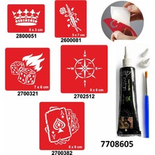 Airbrush Tattoo Hint Kınası ve Şablonla Geçici Dövme Yapma Seti Set 44