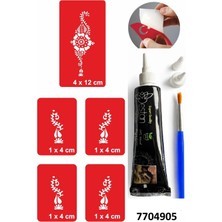 Airbrush Tattoo Hint Kınası ve Şablonla Geçici Dövme Yapma Seti Set 25