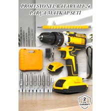 Store Mania Ieg™ 24 Parça Çift Bataryalı Şarjlı Matkap Seti 24W Motor ve Otomatik Mil Kilitli Tasarım
