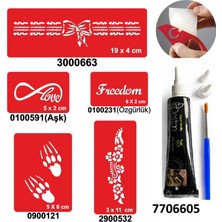Airbrush Tattoo Hint Kınası ve Şablonla Geçici Dövme Yapma Seti Set 33