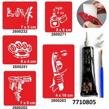 Airbrush Tattoo Hint Kınası ve Şablonla Geçici Dövme Yapma Seti Set 48