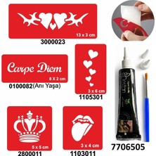 Airbrush Tattoo Hint Kınası ve Şablonla Geçici Dövme Yapma Seti Set 32