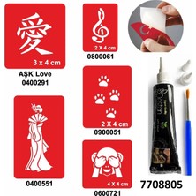 Airbrush Tattoo Hint Kınası ve Şablonla Geçici Dövme Yapma Seti Set 45