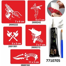 Airbrush Tattoo Hint Kınası ve Şablonla Geçici Dövme Yapma Seti Set 47