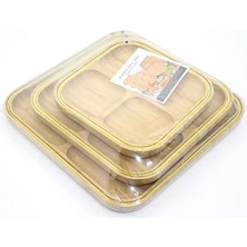 Midas Toptan Home 3'lü Ahşap Kahvaltı Çerez ve Meyve Sunum Tabağı