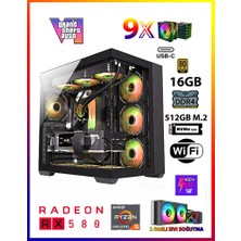 Gamepage X25 Ryzen 5 5500 16GB Ram 512GB M.2 SSD RX580 8gb Sıvı Soğutmalı Premium Oyuncu Bilgisayar