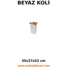 Barışkan Taşıma Kolisi Beyaz 35X27X52 cm Kraft, Hacimli Eşya Kutusu 10 Adet