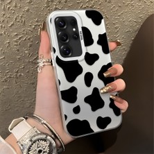 HONTINGA Samsung Galaxy S25 Ultra ile Uyumlu Kılıfı Silikon Kenar Sert Arka Düşüme Önleyici Basitlik Anti Düşme Kamera Korumali Inek Desen Telefon Kılıfı Kadın ve Erkek Için Uygundur K1-1085